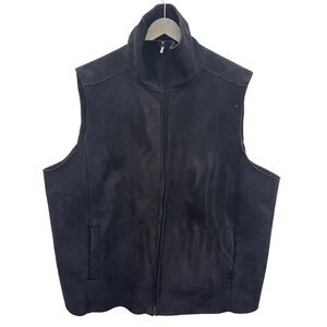 Lauren by Ralph Lauren Black Suede Leather Vest size 3X